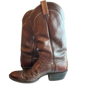 Tony Lama Men's 5084 Cognac Leather Western Cowboy Boots 10A